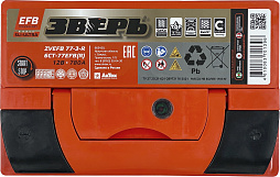 АКБ ЗВЕРЬ EFB 6ст-77 (о.п.) 780А 278*175*190