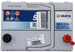 АКБ VARTA Asia Dynamic SLI 6ст-40 (о.п.) 330А 187*127*227 (A14) 540 126 033 тонк. кл.