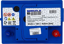 АКБ MEGABATT 6ст-60 (о.п.) 520А 242*175*190 (MF56030)