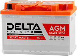 АКБ DELTA START MASTER AGM 6ст-70 (о.п.) 720А 278*175*190 (AGM 70 L3)