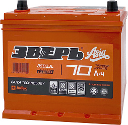 АКБ ЗВЕРЬ Asia 6ст-70 (о.п.) 700А 232*175*225