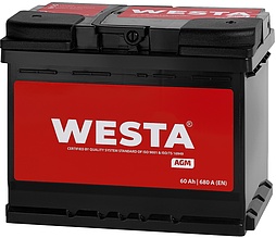 АКБ WESTA AGM 6ст-60 (о.п.) 680А 242*175*190 (56020) Турция